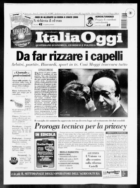 Italia oggi : quotidiano di economia finanza e politica